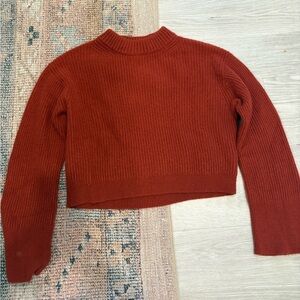 J. Crew Cashmere Ribbed Cropped Crewneck Sweater